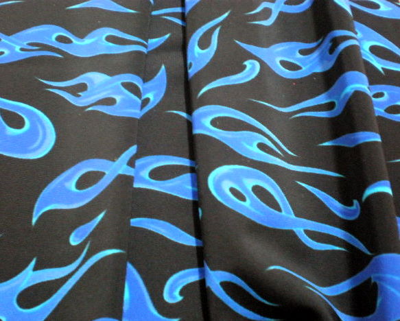 3. Blue-Black Flame Print